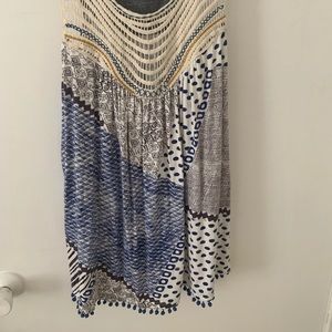 Anthropologie loose fitting tank top with Pom poms